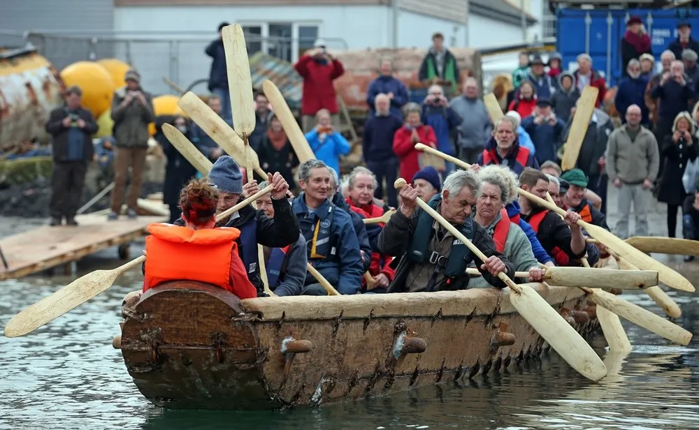 The National Maritime Museum Cornwall Launch a Recreation of a Bronze Age Boat