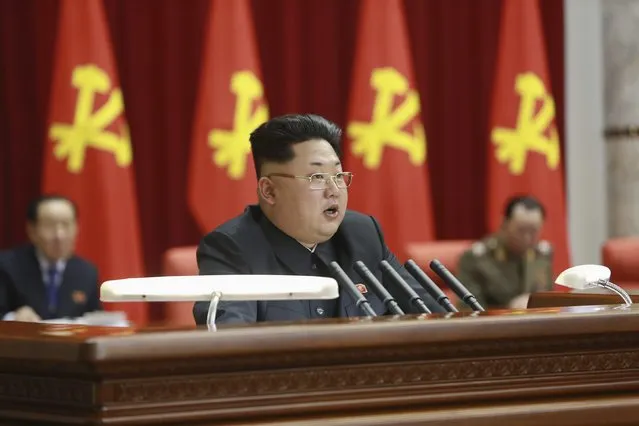 North Korean leader Kim Jong Un (C) supervises an expanded meeting of the Political Bureau of the Central Committee of the Workers' Party of Korea in Pyongyang in this February 18, 2015 photo released by North Korea's Korean Central News Agency (KCNA) in Pyongyang February 19, 2015. (Photo by Reuters/KCNA)