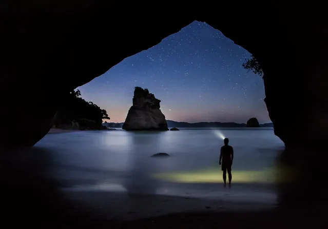 Cathedral Cove, New Zealand. (Photo by Paul Zizkas/Caters News)