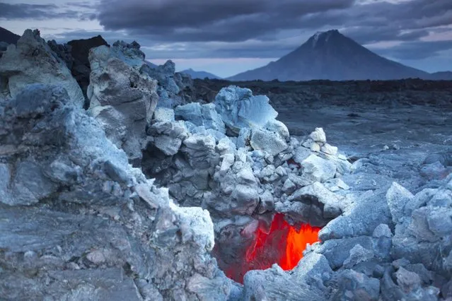 Edge of the crater volcano. (Photo by Denis Budkov/Caters News)