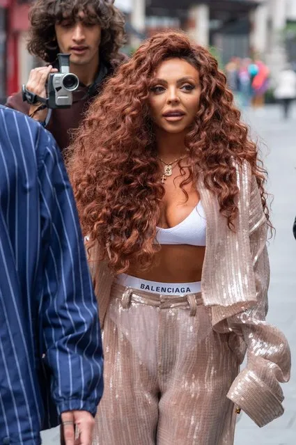 English singer who rose to prominence as a member of the British girl group Little Mix Jesy Nelson arrives at Global Radio Studios in Leicester Square to support “Global's Make Some Noise Day” and promote her new solo single “BOYZ” on October 08, 2021 in London, England. (Photo by Splash News and Pictures)