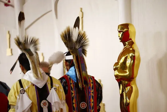 Members of the Osage Nation arriving on the red carpet at the 96th Annual Academy Awards in Dolby Theatre at Hollywood & Highland Center in Hollywood, CA, Sunday, March 10, 2024. (Photo by Sarah Meyssonnier/Reuters)
