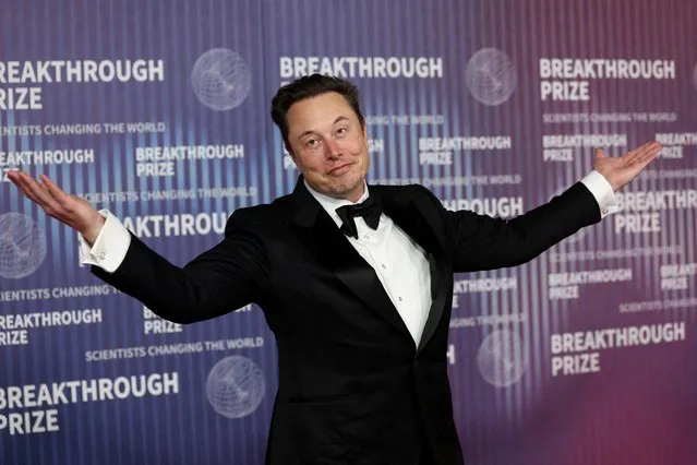 Elon Musk attends the Breakthrough Prize awards in Los Angeles, California on April 14, 2024. (Photo by Mario Anzuoni/Reuters)