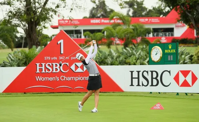 Chella Choi of Korea in action during the Pro Am event prior to the start of the HSBC Women's Champions on the Tanjong Course at Sentosa Golf Club on March 1, 2017 in Singapore. (Photo by Andrew Redington/Getty Images)