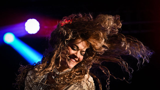 British singer Rita Ora performs on The Park Stage on day 4 of the Glastonbury festival in the village of Pilton in Somerset, southwest England, on June 24, 2023. The festival takes place from June 21 to June 26. (Photo by Oli Scarff/AFP Photo)