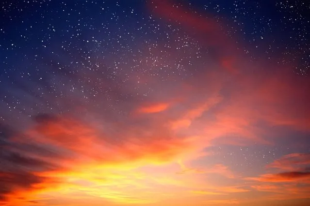 Stars in cloudy sky at sunset. (Photo by Chris Walsh)