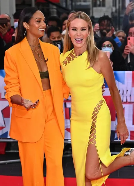 Judges British rapper Alesha Dixon (L) and English actress and media personality Amanda Holden attend the Britain's Got Talent Auditions at the London Palladium on January 18, 2022 in London, England. (Photo by David Fisher/Rex Features/Shutterstock)