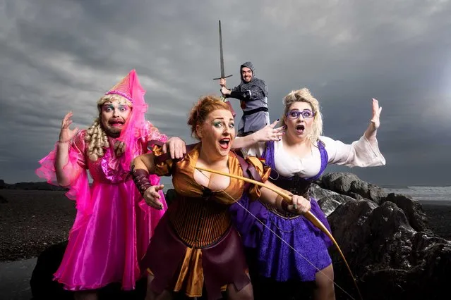 The cast of Chattyboo Productions' annual adult panto, Darragh Keating, Angela Newman, Liam Cuthbert, and Marie O'Donovan, pictured at the launch of this year's show “Robin Hood – the adult panto” at An Spailpín Fánach in Ireland on November 15, 2022. (Photo by Michael O'Sullivan/OSM Photo)