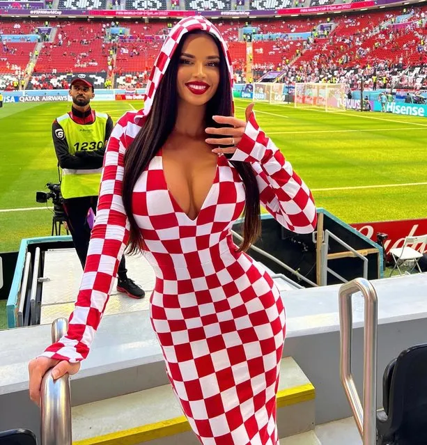 Former Miss Croatia Ivana Knoll before the FIFA World Cup Qatar 2022 Group F match between Morocco and Croatia at Al Bayt Stadium on November 23, 2022 in Al Khor, Qatar. (Photo by Instagram)