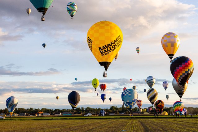 Hot Air Balloon during the 24th FAI World Hot Air Balloon Championship 2022 on September 20, 2022 in Murska Sobota, Slovenia. (Photo by Mario Skraban/Getty Images)