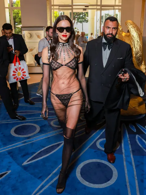 Russian model Irina Shayk is seen at the Hotel Martinez during the 76th Cannes film festival on May 22, 2023 in Cannes, France. (Photo by Arnold Jerocki/GC Images)