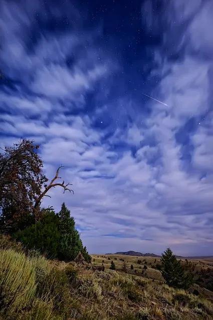 Called “The Little Persistent Perseid Meteor That Could,” this photo by Michael Menfee was taken in August 2011. He writes, “So after making the extra effort to triple-check the weather forecast for our preferred Perseid location we still got clouded over, but I refused to give up on the shower. ”. (Photo by Michael Menfee)