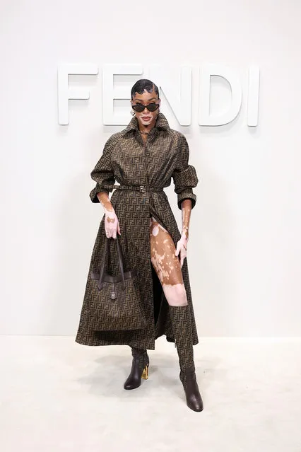 Canadian fashion model Winnie Harlow attends the Fendi Spring Summer 2024 fashion show on September 20, 2023 in Milan, Italy. (Photo by Daniele Venturelli/Getty Images for Fendi)