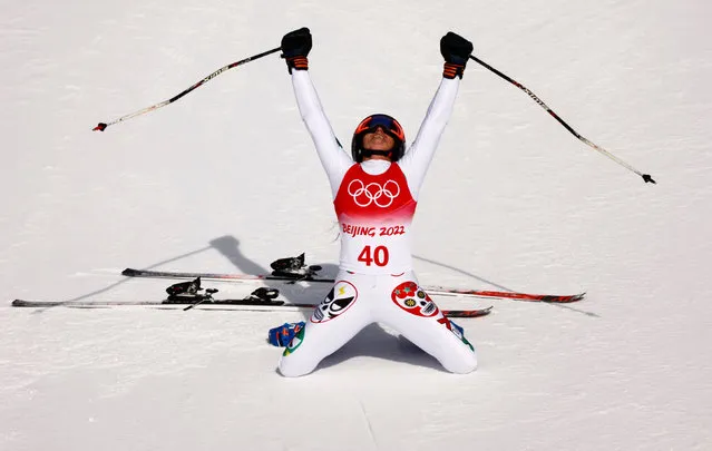 Sarah Schleper of Team Mexico competes during the Olympic Games 2022, Women's Super G on February 11, 2022 in Yanqing, China. (Photo by Thomas Peter/Reuters)