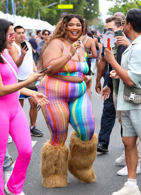 American rapper Lizzo is seen attending WeHo Pride Parade on June 02, 2024 in Los Angeles, California. (Photo by HIGHFIVE/Bauer-Griffin/GC Images)