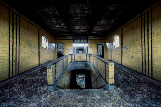 Platform entrance of Central Terminal in Buffalo, New York. But his adventures weren't without an element of danger. “Urban exploration” involves trespass which in the United States is a criminal offence and his 5000 mile road trip with fellow photographer Dan Marbaix often left him in areas considered unsafe. (Photo by Daniel Barter/Caters News)