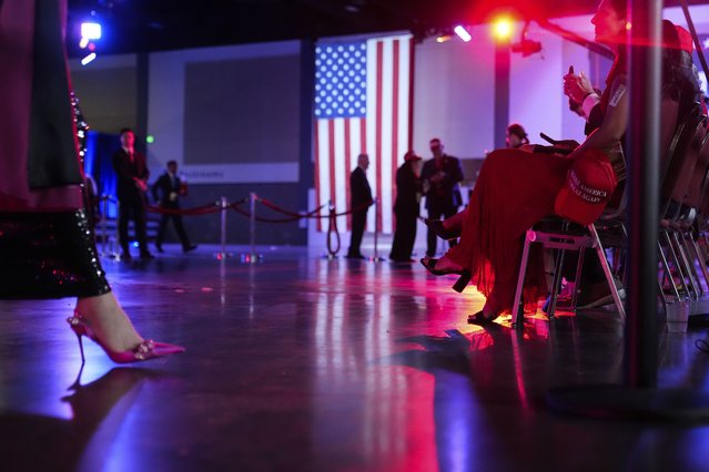 Supporters wait at an election night campaign party for Republican presidential nominee former President Donald Trump Tuesday, November 5, 2024, in West Palm Beach, Fla. (Photo by Alex Brandon/AP Photo)