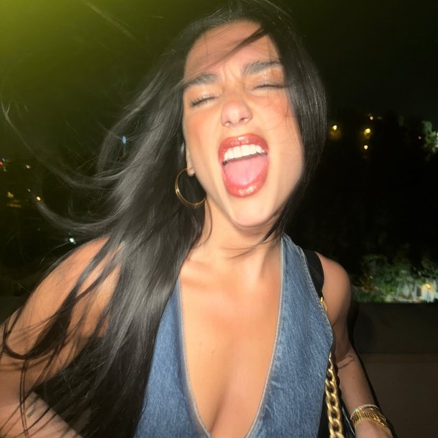 English-Albanian singer and songwriter Dua Lipa has a blast while on tour in Chile on January 19, 2025. (Photo by dualipa/Instagram)