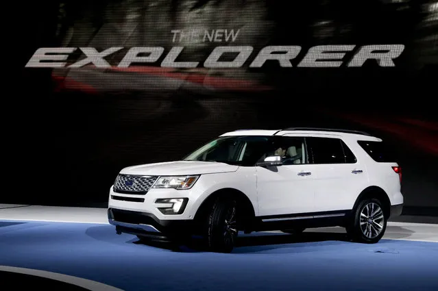 The 2016 Ford Explorer is presented during the Los Angeles Auto Show on Wednesday, November 19, 2014, in Los Angeles. (Photo by Chris Carlson/AP Photo)
