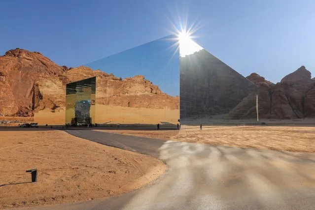 The Maraya mirrored building in Al Ula, Saudi Arabia, on Tuesday, November 6, 2022. The tourism ministry is targeting 12 million foreign tourists this year, with tourism on track to contribute about 4% of economic output, Tourism Minister Ahmed Al Khateeb said. (Photo by Maya Siddiqui/Bloomberg)