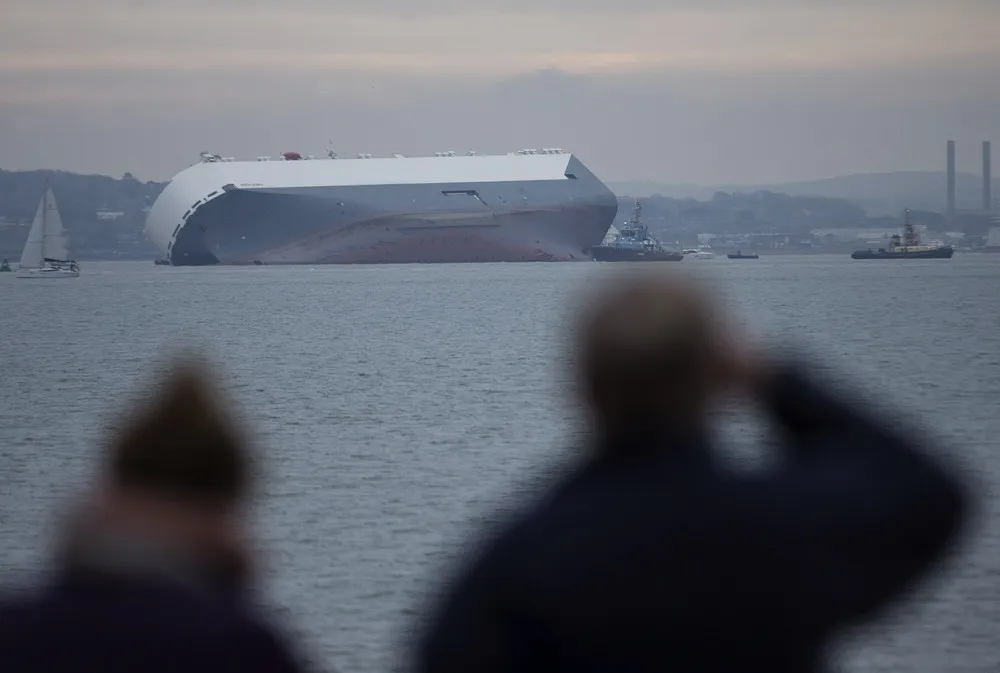 Cargo Ship Runs Aground in Britain