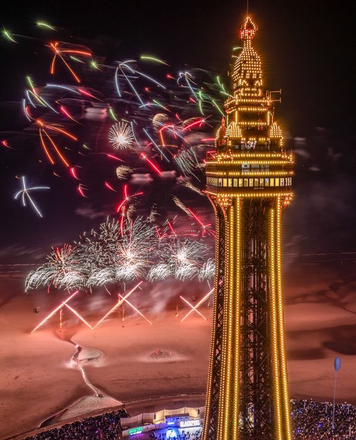 The picture dated October 5, 2024 shows a spectacular fireworks display in Blackpool, Lancashire, UK as part of the annual World Firework Championships. The even culminated on Saturday in a display by Great Lakes Fireworks from Michigan. (Photo by Gregg Wolstenholme/Bav Media)