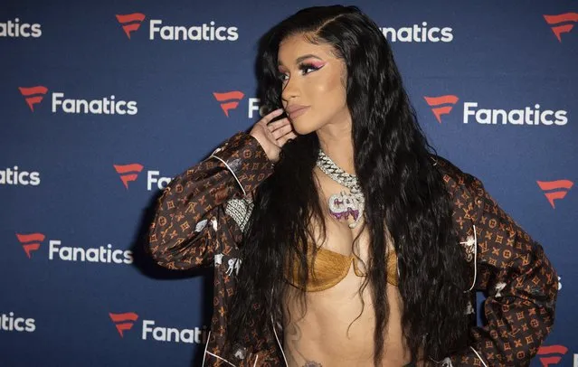 This February 2, 2019 file photo, Cardi B arrives at the 2019 Fanatics Super Bowl Party in Atlanta. Even though Cardi B has a strong chance of winning her first-ever Grammy, the rapper says she is feeling nervous heading into the upcoming awards show. (Photo by Paul R. Giunta/Invision/AP Photo)