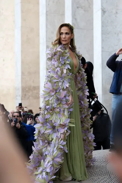 American singer Jennifer Lopez is seen during the  Haute Couture Spring/ Summer 2024 as part of Paris Fashion Week on January 24, 2024 in Paris, France. (Photo by Claudio Lavenia/Getty Images)