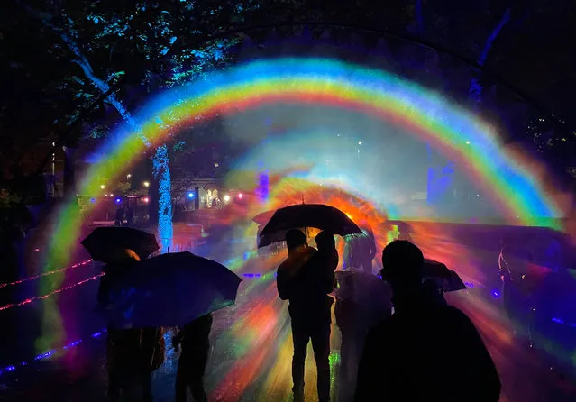 The Rainbow in the Dark, part of the We Shine Portsmouth light festival in Portsmouth, United Kingdom on November 20, 2021. (Photo by Ben Mitchell/PA Wire Press Association)