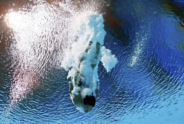 Song Nam Hyang of North Korea is seen underwater during the women's 10m platform semi final at the Aquatics World Championships in Kazan, Russia July 29, 2015. (Photo by Stefan Wermuth/Reuters)