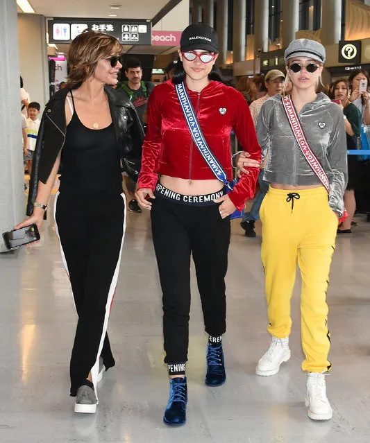 Actress Lisa Rinna,  Amelia Gray Hamlin and Delilah Belle Hamlin are seen upon arrival at Narita International Airport on July 25, 2017 in Narita, Japan. (Photo by Jun Sato/GC Images)
