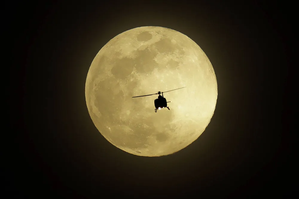 Airplane crossing the Moon