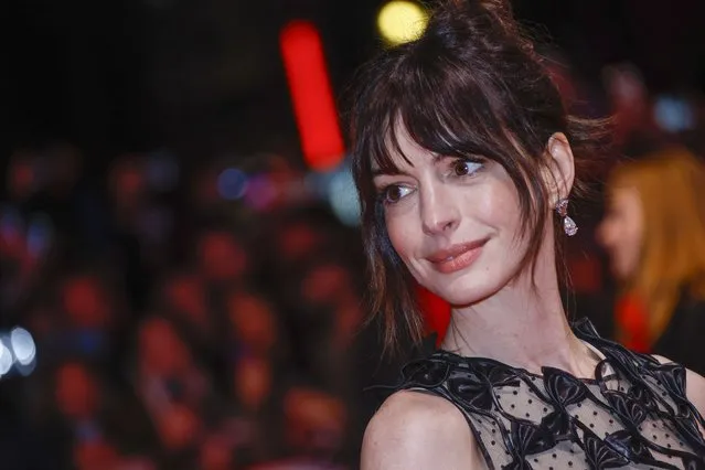 Anne Hathaway poses for photographers upon arrival for the premiere of the film “She Came To Me” and the opening ceremony of the International Film Festival Berlin “Berlinale”, in Berlin, Germany, Thursday, February 16, 2023. (Photo by Joel C. Ryan/Invision/AP Photo)
