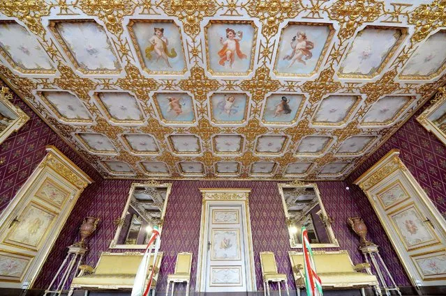 An inside view of La Mandria's ex Royal Palace of Vittorio Emanule II re-opened in Turin, Italy, 04 March 2016, after six months of restorations. (Photo by Alessandro Di Marco/EPA)