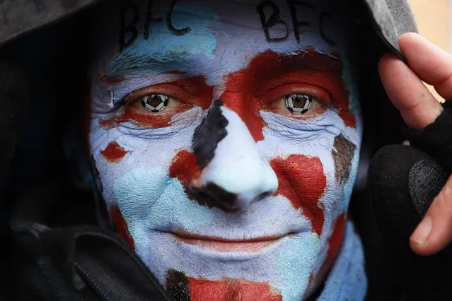 Football Soccer Britain, Burnley vs Chelsea, Premier League, Turf Moor on February 12, 2017. A Burnley fan before for the match. (Photo by Jason Cairnduff/Reuters/Action Images/Livepic)