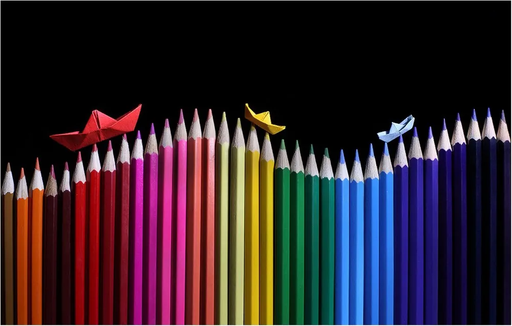 Colored Pencil and Origami Landscapes by Victoria Ivanova