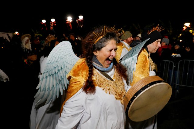 Members of the Krewe of Joan of Arc march in the parade honoring the birthday of Joan of Arc as Twelfth Night kicks off Carnival season, in New Orleans, Louisiana, on January 6, 2025. (Photo by Octavio Jones/Reuters)