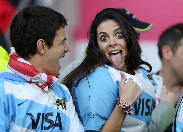 Rugby Union, Argentina vs Australia, IRB Rugby World Cup 2015 Semi Final, Twickenham Stadium, London, England on October 25, 2015: Argentina fan before the match. (Photo by Russell Cheyne/Reuters)