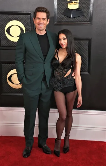 American film and television actor Steve Howey and American comedian Ginger Gonzaga attend the 65th Annual Grammy Awards in Los Angeles, California, U.S., February 5, 2023. (Photo by David Swanson/Reuters)