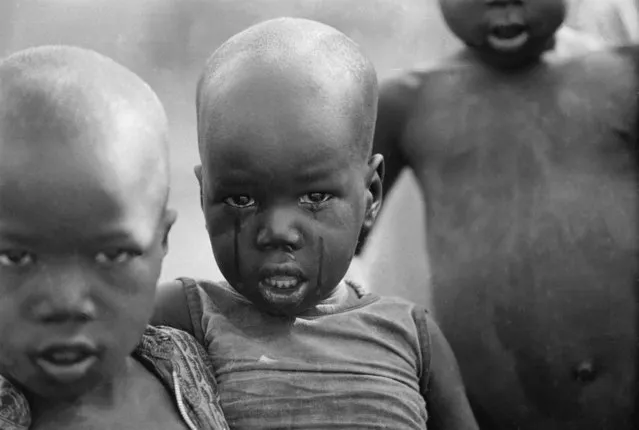 Tearful Sudanese children with shaven heads caught up in the anti-government actions March 8, 1971. (Photo by John Downing/Express/Getty Images)