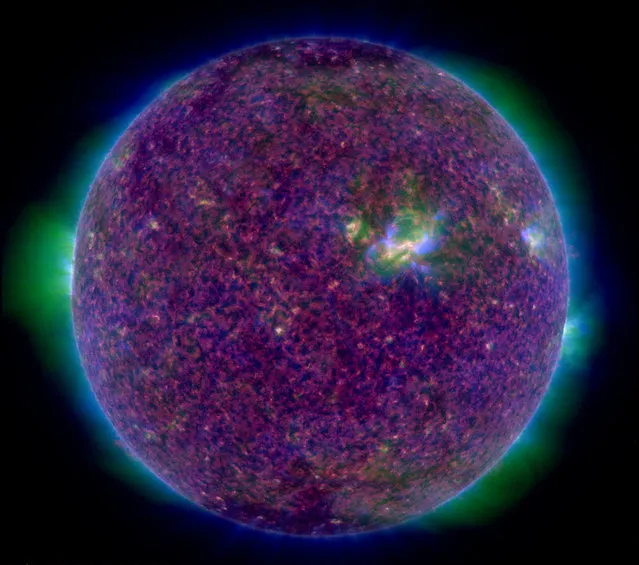 The sun is seen in this image taken by NASA's Solar Dynamics Observatory, which studies the Sun's magnetic field and atmosphere, May 15, 2018. (Photo by NASA/Solar Dynamics Observatory/Handout via Reuters)