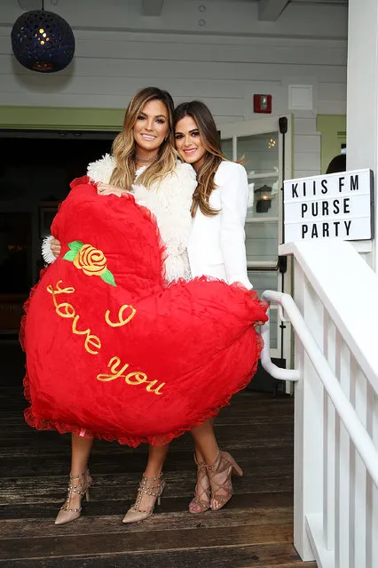 Hosts Becca Tilley (L) and Jojo Fletcher attend Ryan Seacrest's Purse Party at The Bungalow Huntington Beach on February 13, 2017 in Huntington Beach, California. (Photo by Phillip Faraone/Getty Images)