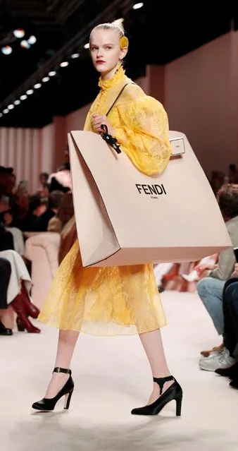 A model presents a creation from the Fendi Autumn/Winter 2020 women collection during Milan Fashion Week in Milan, Italy, February 20, 2020. (Photo by Alessandro Garofalo/Reuters)
