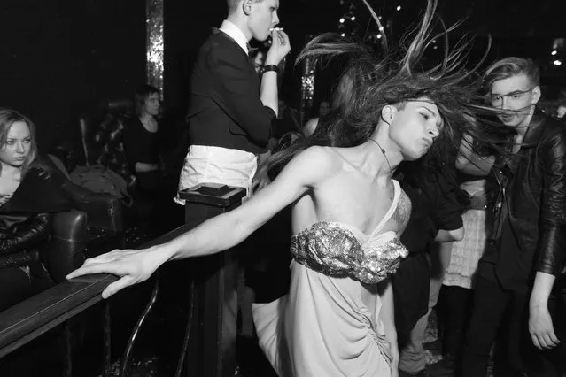 A man dances at a Clumba party in Moscow, 2012. Clumba, which translates to “flower bed” in Russian, started as an artist collective. (Photo by Alexander Lepeshkin)
