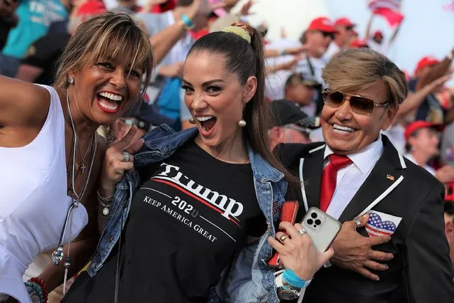 People await the arrival of former U.S. President Donald Trump during a rally for Sen. Marco Rubio (R-FL) at the Miami-Dade Country Fair and Exposition on November 6, 2022 in Miami, Florida. Rubio faces U.S. Rep. Val Demings (D-FL) in his reelection bid in Tuesday's general election. (Photo by Joe Raedle/Getty Images)