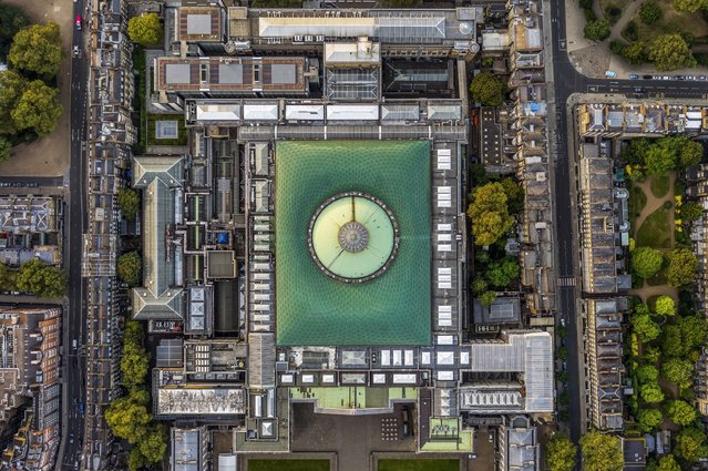 The green glass roof over the central courtyard of the British Museum is best viewed from above. (Photo by Jeffrey Milstein/Rex Features/Shutterstock)