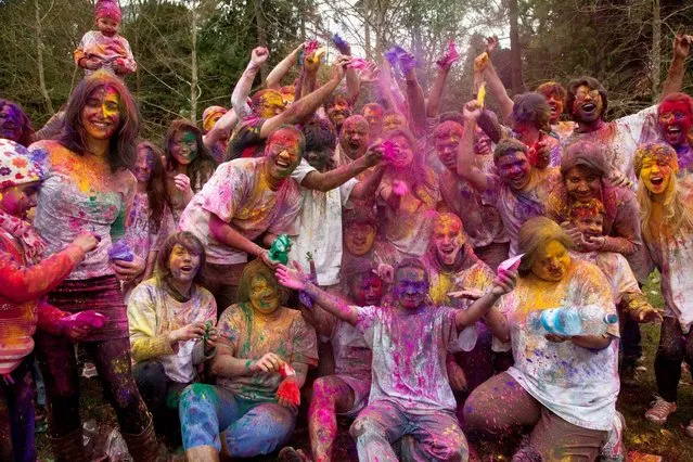 Students of  University College Cork join in with their Indian colleagues and members of the Cork Indian community to celebrate Holi, University College Cork Campus, Cork City, on March 24, 2013. The festival of Holi, a Festival of Colours falls this coming Wednesday, March 27. (Photo by Clare Keogh)