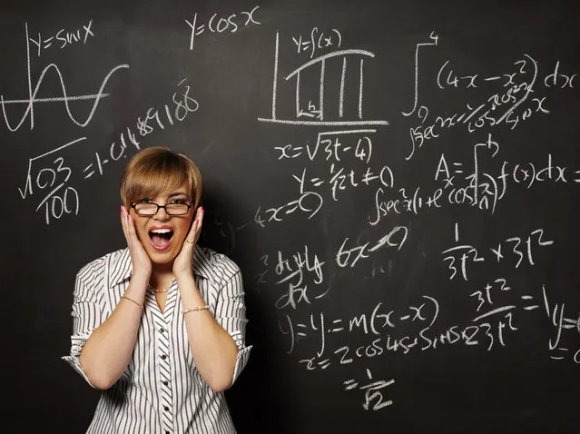 Stress with mathematics on a blackboard. (Photo by Mark Wragg/Getty Images)