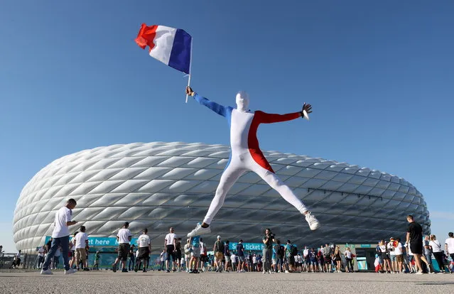 France fans are seen outside the stadium before the Group F match France v Germany in Munich on June 15, 2021. (Photo by Alexander Hassenstein/Reuters)