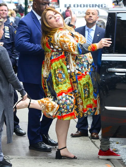 Actress Chrissy Metz is seen outside Good Morning America on April 8, 2019 in New York City. (Photo by Raymond Hall/GC Images)